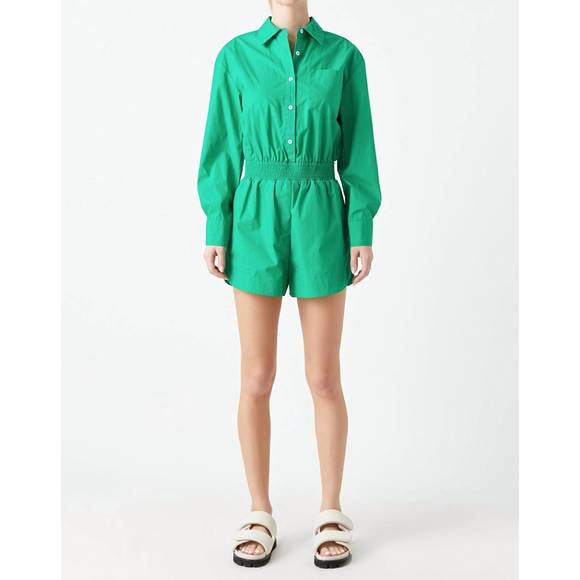 NEW ENGLISH FACTORY lucky day romper in kelly green - Picture 5 of 6